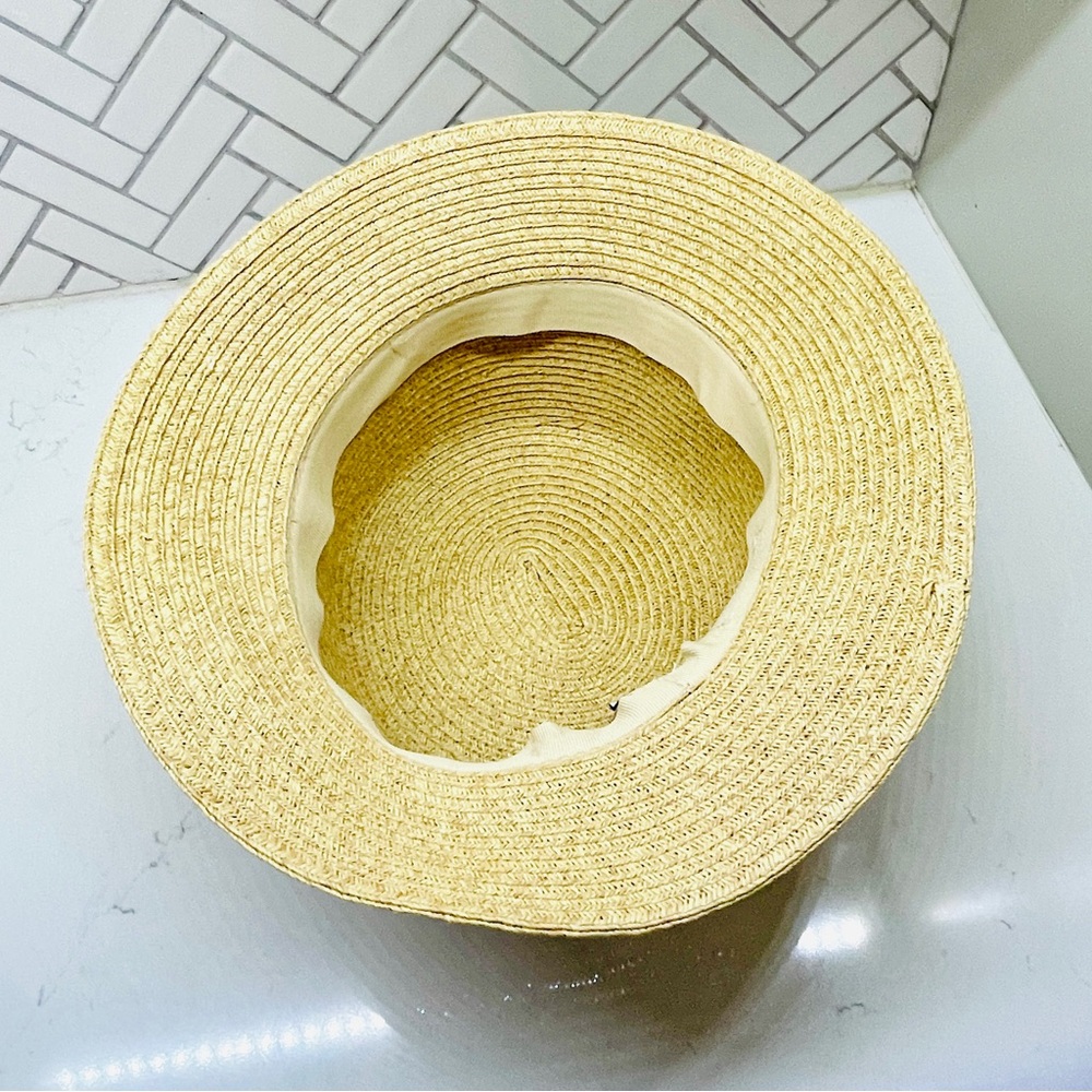 Nine West Tan Straw Hat with Bow Accent - Picture 8 of 8